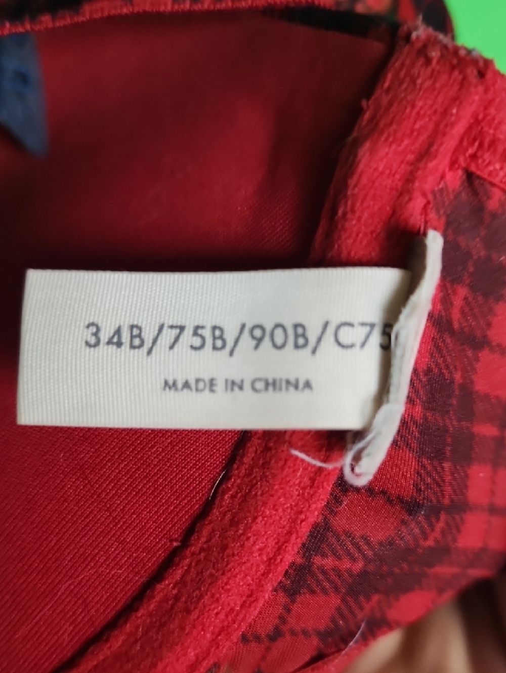 Gilly Hicks Sydney Push 'Em Up Bra - Red Plaid 34B - Picture 5 of 6